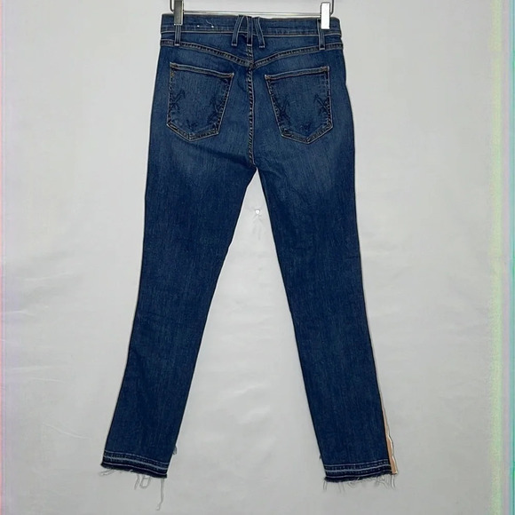 McGuire Ibiza Side Stripe Button Fly Step Hem Cropped Jeans - Size 26 - Picture 4 of 9